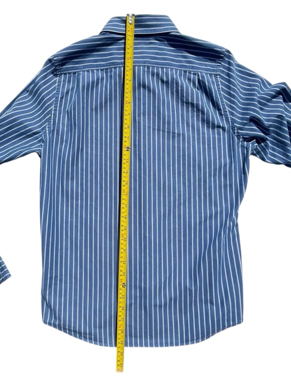 Hollister Blue & Cream Striped Button-Up Shirt - Picture 6 of 7
